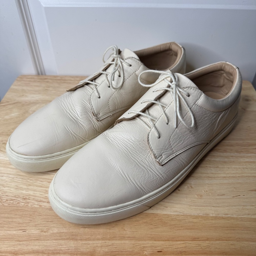 Nisolo Everyday Sneaker Shoes Mens 12 White Leather Casual Comfort Diego